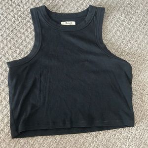 Madewell black ribbed tank top size medium